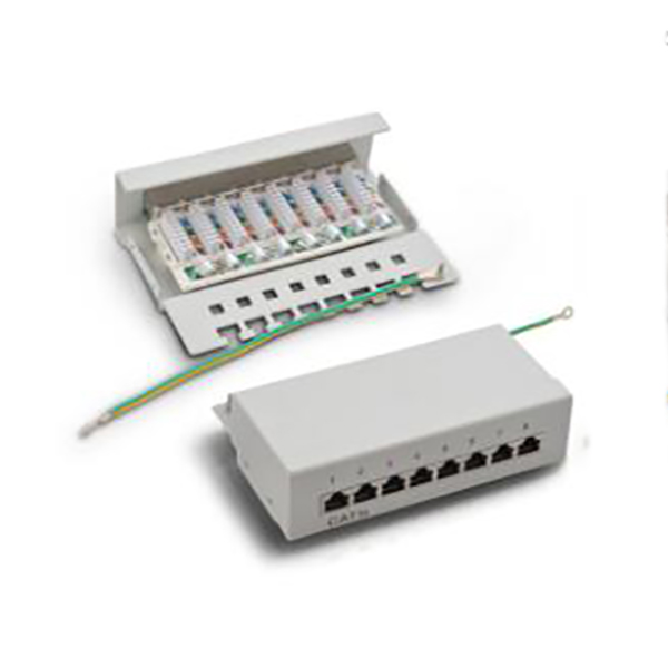Cat 5e  patch panel shielded 8 ports