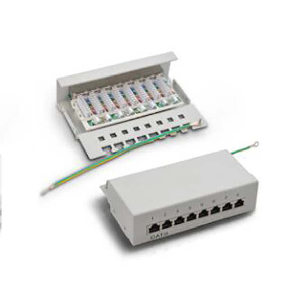 Cat 6A  patch panel shielded 8 ports